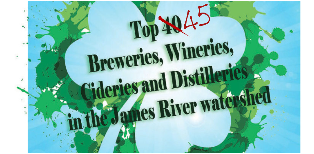 Top 45 Breweries, Wineries, Cideries and Distilleries in the James River Watershed
